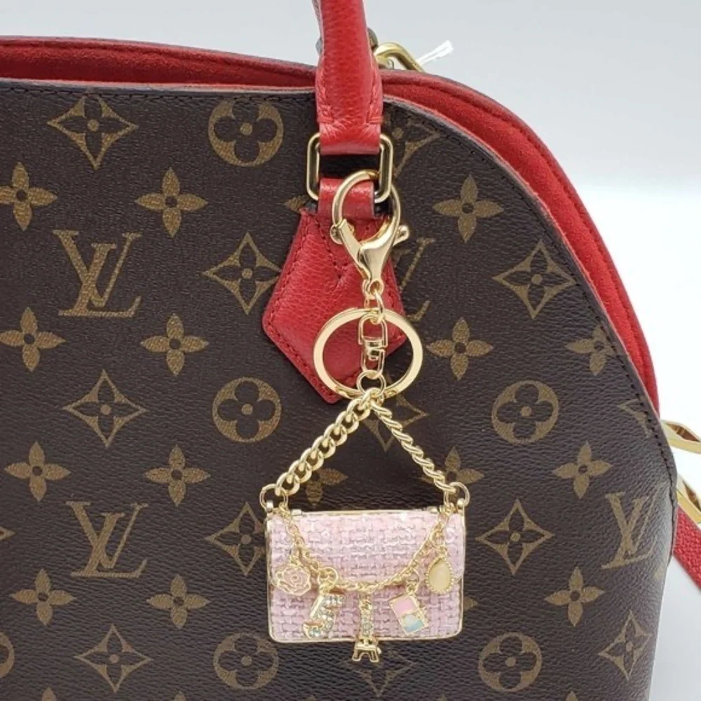 Authentic Louis Vuitton Gold Padlock 🔒 Key Set w/ Unbranded Tweed Bag Charm